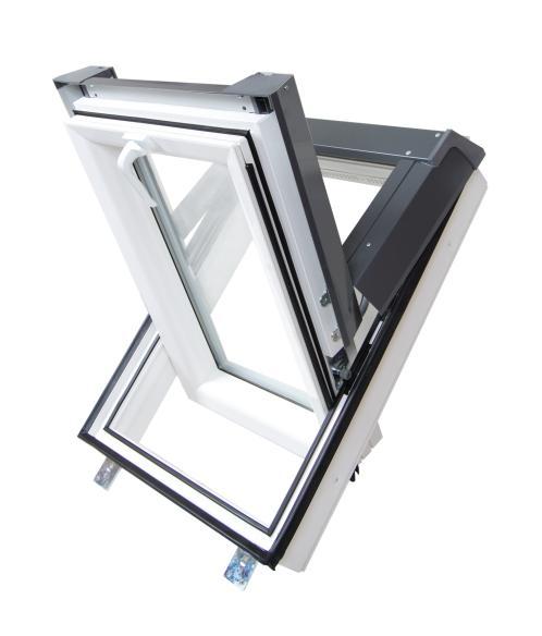 Fenêtre de toit en PVC SKYLIGHT, position à nettoyer à 120°
