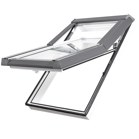 Fenêtre de toit en PVC SKYLIGHT, position ouverte à 45°