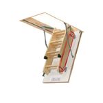 FAKRO Escalier escamotable LWL Extra, avec une echelle en bois, mécanisme d’allègement