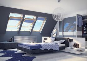 Fenêtre de toit FAKRO FTU-V U4, en bois, rotation, couleur blanche