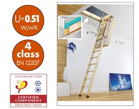 FAKRO Escalier escamotable LWT-HP pour Habitat Passif