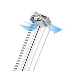 Fenêtre de toit en OptiLight PVC | vitrage triple