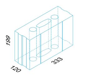 SILKA - Bloc silico-calcaire perforé 199x120x333mm