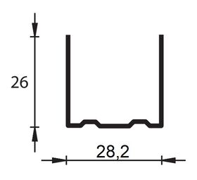 Anschlussprofil UD 27 nach DIN 18182 Schnitt Maße