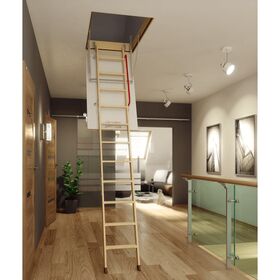 FAKRO Escalier escamotable LWK Plus, avec une echelle en bois
