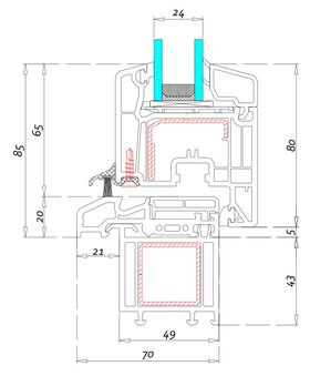 Fenêtre en PVC VEKA Perfectline VP70