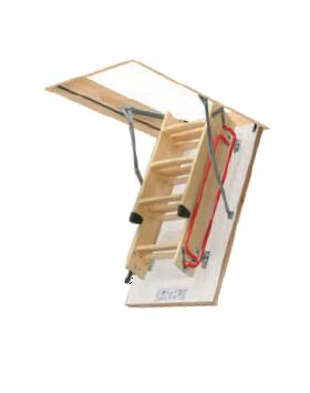 FAKRO Escalier escamotable LWL Extra, avec une echelle en bois, mécanisme d’allègement