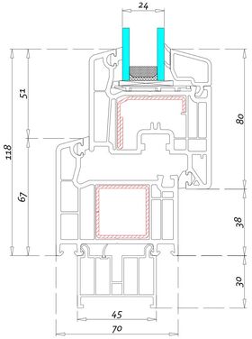 Fenêtre en PVC VEKA Perfectline VP70