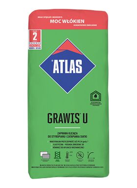 Atlas Grawis U -2 en 1 - mortier de collage pour mousse polystyrène extrudée, XPS et enrober le treillis