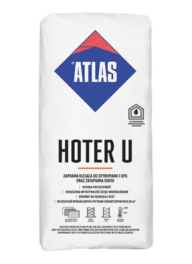 Atlas Hoter U – 2 en 1 - mortier de collage pour mousse polystyrène extrudée, panneaux XPS et noyer le treillis