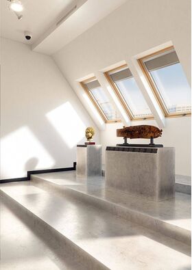 Fenêtre de toit FAKRO FTU-V U4, en bois, rotation, couleur blanche