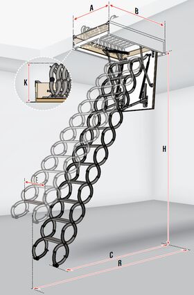 FAKRO Escalier en ciseaux LST